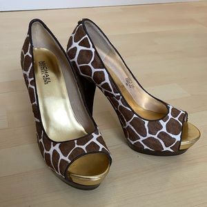 Micheal Kors Calf-Hair Peeptoe Heels
